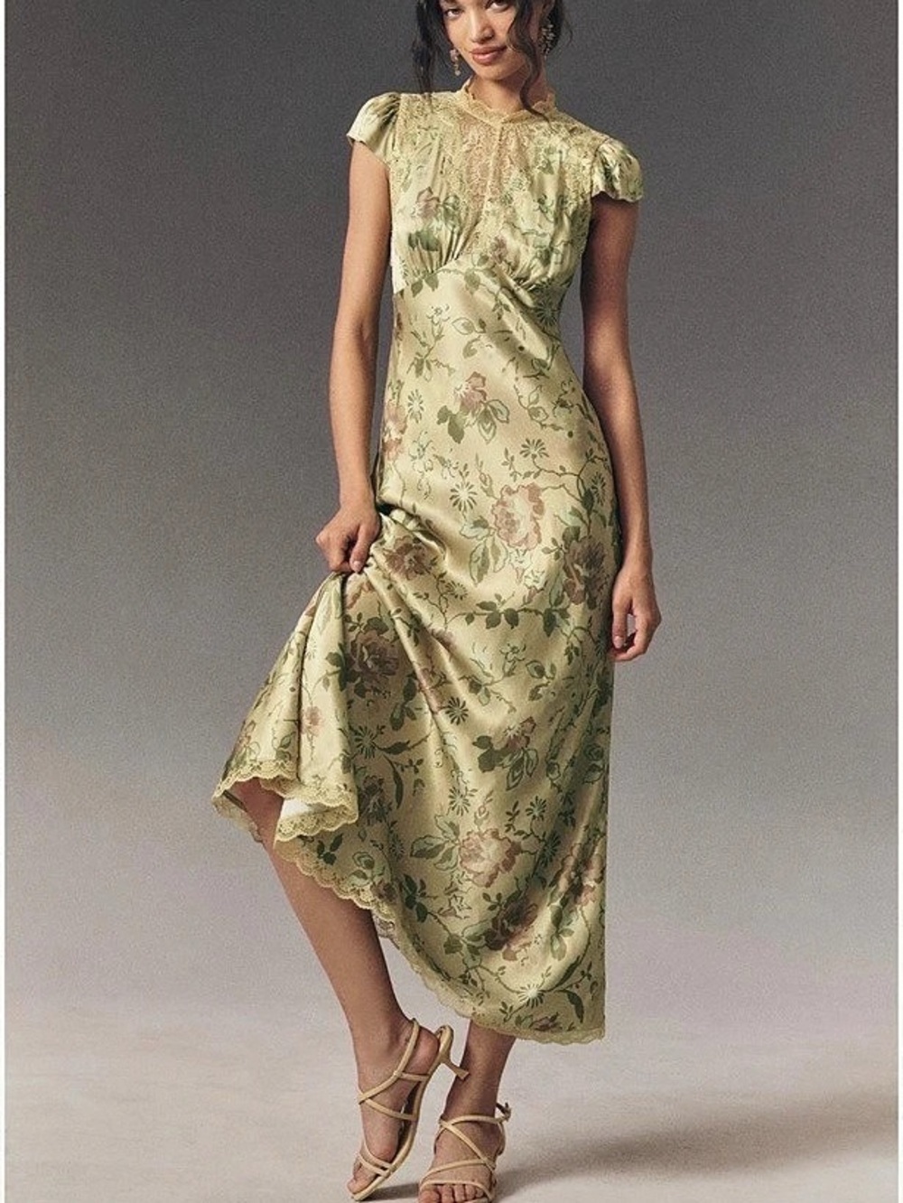 BHLDN Everly Satin Lace Maxi